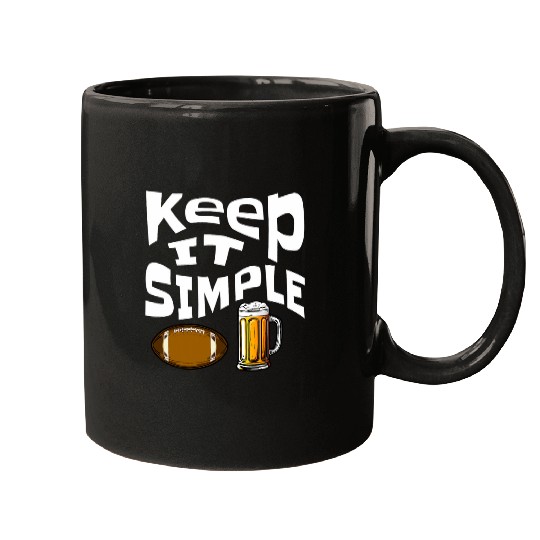 Beer Fun Keep It Simple Beer College Football Funny Common 4 Mugs