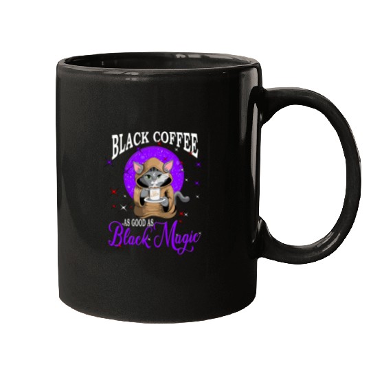 Coffee Fun Black Coffee As Good As Black Magic Cat Cats Drink Mugs