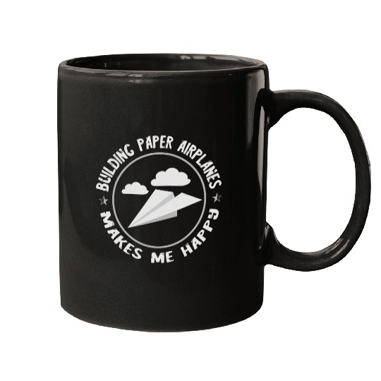 Paper Airplane Makes Me Happy Aircraft Paper Plane Aviation Mugs