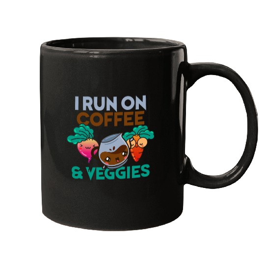 Coffee Fun Run On Coffee and Veggies Beet Carrot Go Vegan Mugs