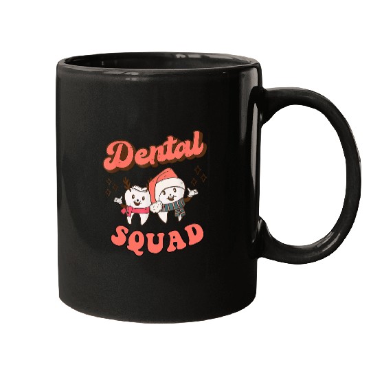 Christmas Dental Squad Retro Dentistl Crew Group CoWorkers Mugs