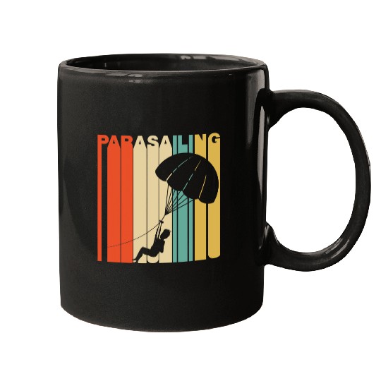 Retro 1970s Style Parasailing Parasail Mugs