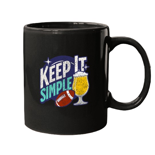 Beer Fun Keep It Simple Beer College Football Funny Common 3 Mugs