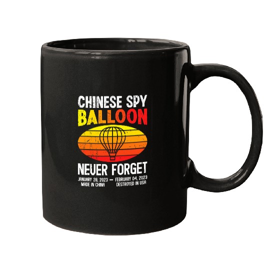 Never Forget Chinese Spy Balloon Retro vintages Memorial Mugs