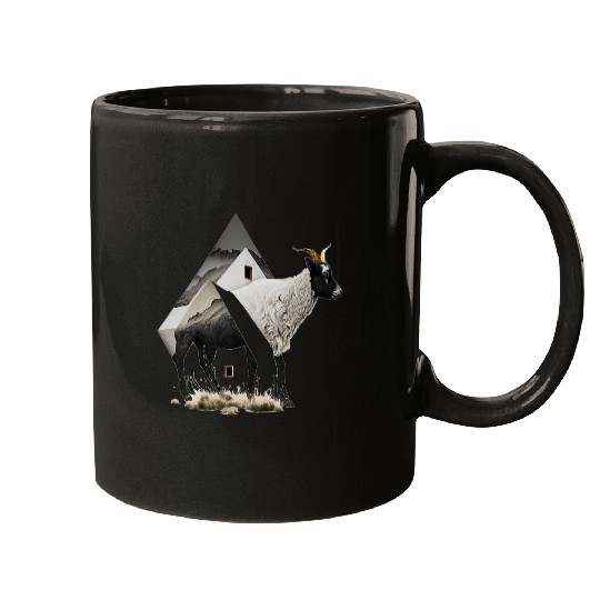 Goats Lover animal print art animal lovers goat Mugs