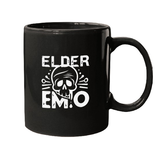 Elder Emo Older Punk Goth Emo Music Lovers Funny Saying 2 Mugs
