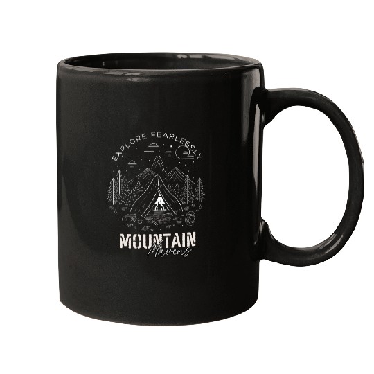 Women Hiking Mountain Nature Sunrise Camping Explore Hers Mugs