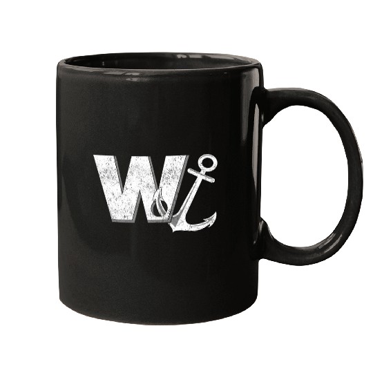 W Anchor Wanchor Wanker Jerk Funny Sailing Boating Mugs