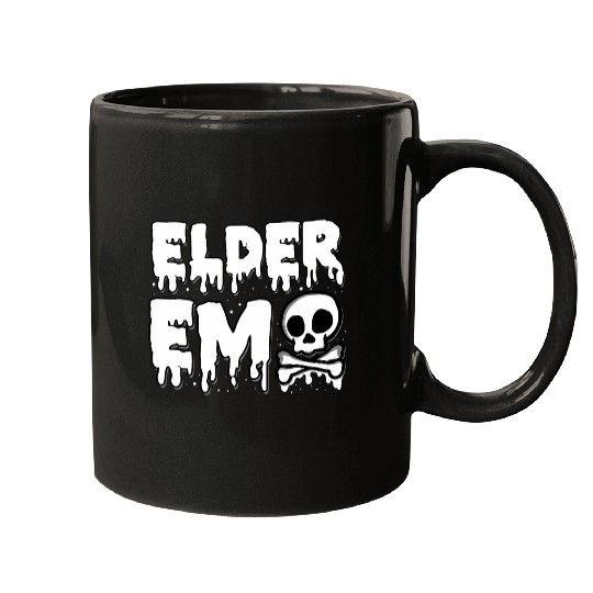 Elder Emo Goth Skeletons Skull Dark Music Mugs