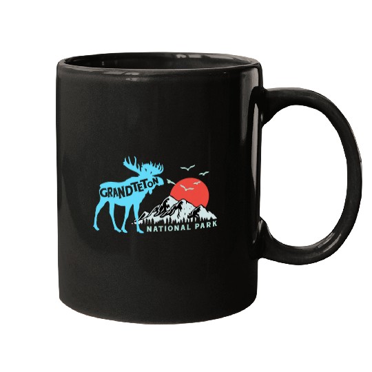 Lacrosse Gift Grand Teton National Park Moose 2Mountains Mugs