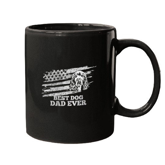 Cocker Spaniel bests Dog Dad Ever American Flag Patriotic Mugs
