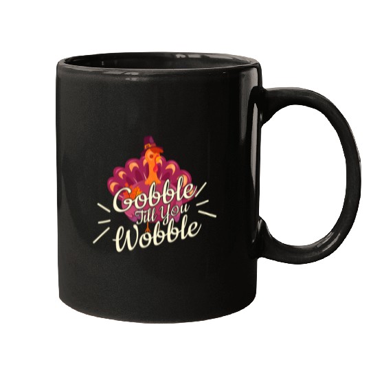 Lacrosse Gift Gobble Till You Wobble cute Turkey Funny Thanksgiving Mugs