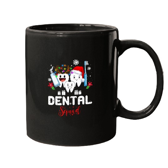 Funny Dental Squad dentists Christmas Dental xmass Tooth Brush Mugs