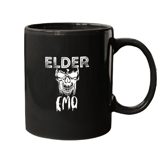 Elder Emo Funny Emo Music Fan Scene Alternative 90s Kids Pun 5 Mugs