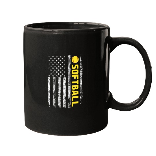 American Flag Softball Team Mugs