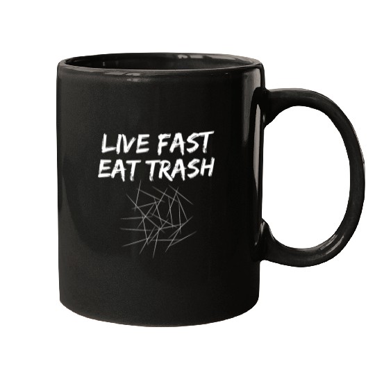 vintages Live Fast Eat Trash Can Raccoon Camping Or Hiking Mugs