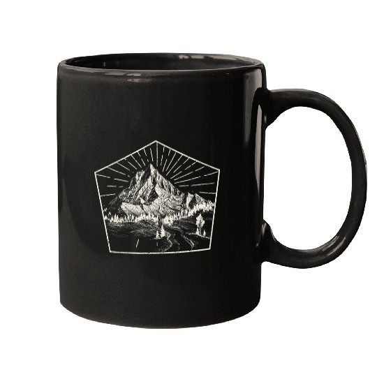 Nature Lake Mountain Beach Summer Hiking Camping Athletic Mugs