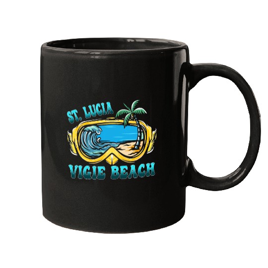 Vigie Beach St Lucia Vacation Beach Mugs