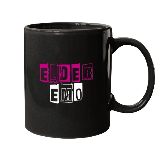 Elder Emo Funny Emo Music Fan Scene Alternative 90s Kids Pun 24 Mugs