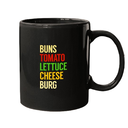 Lacrosse Gift Buns Tomato Lettuce Cheese Burg Cheeseburger Mugs