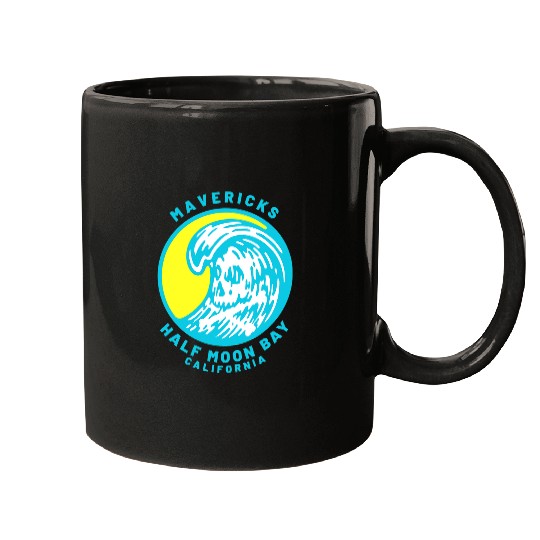 Surf Life Mavericks Half Moon Bay Surfing Mugs
