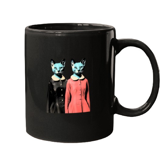 1950s Pop Art Cat Lovers Mugs