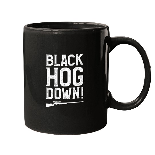 Black Hog Down Funny Wild Boar Hunting Pig Hunt Huntsman 21 Mugs
