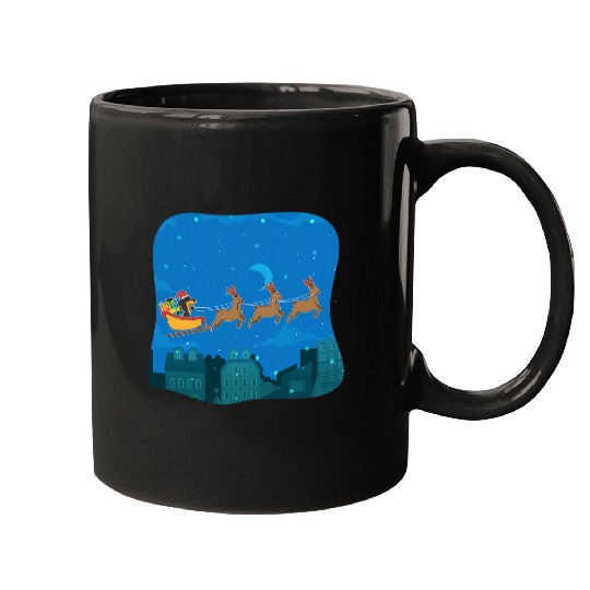 Christmas Dachshund Wiener Dog Sled Santa Hat Cute Funny Mugs