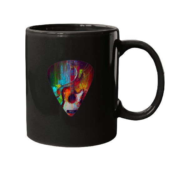 Abstract Guitar Pick 2Fusion of Blues Rock Music and Art Mugs