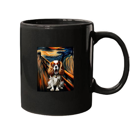 Expressionist Artsy Dog Cavalier King Charles Spaniel Mugs