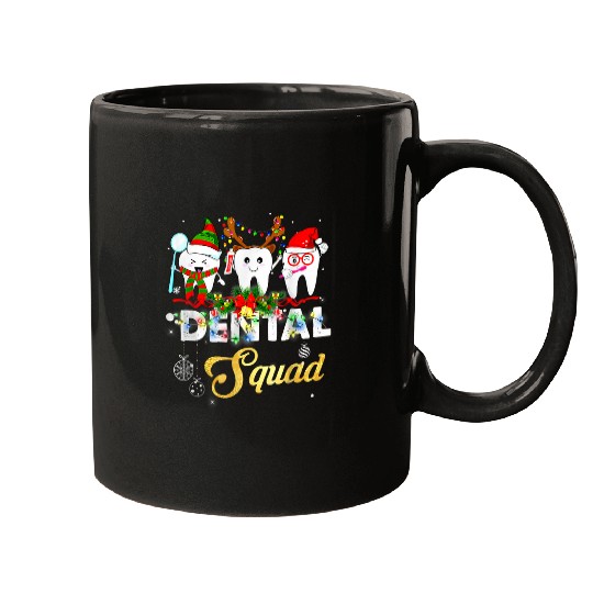 cute dentists hygienist santa hat christmas dental squad Mugs
