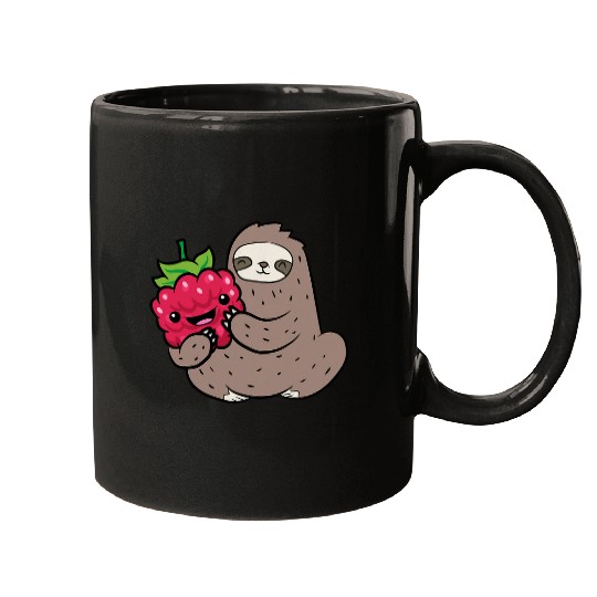 Sloth Pet With Raspberry Fruit Cute Raspberries And Sloth Mugs