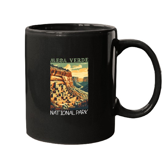 vintages Mesa Verde National Park Hiking Camping Vacation Mugs