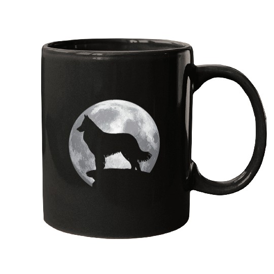 Belgian Shepherd Eclipse Full Moon Halloween Costume Mugs