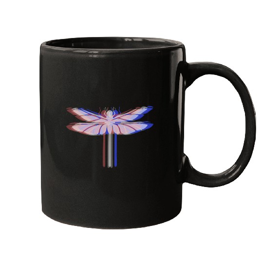 Cool Trippy DRAGONFLY for Techno EDM Rave Music Festival Mugs
