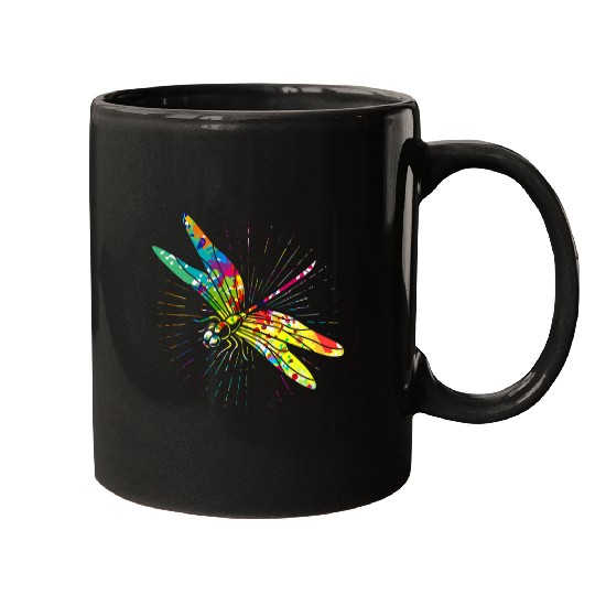 Insect Bug Entomology Colorful Dragonfly Mugs