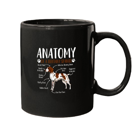 Brittany Spaniel Dog Anatomy 2 Mugs