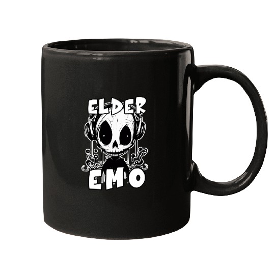 Elder Emo Older Punk Goth Emo Music Lovers Funny Saying 1 Mugs