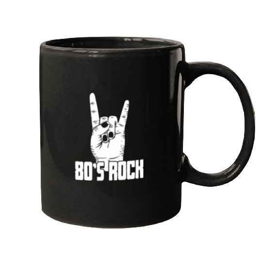 80s Rock Hand Sign Band Musician Rock Concert Mugs