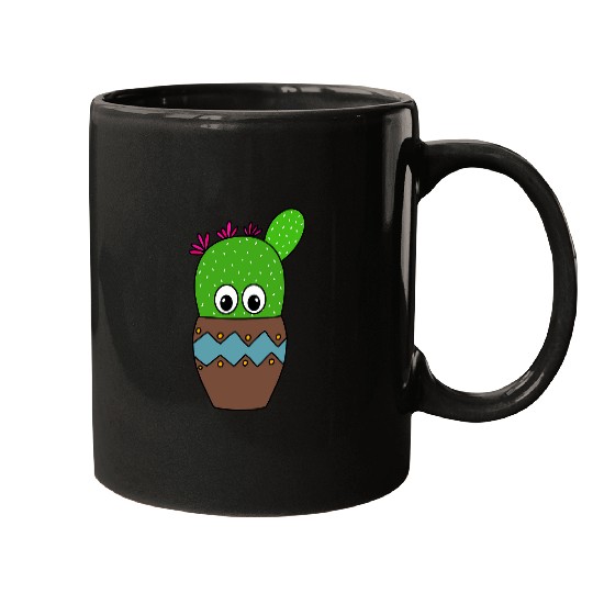 Cute Beavers Tail Cactus In Earthen Pot Mugs