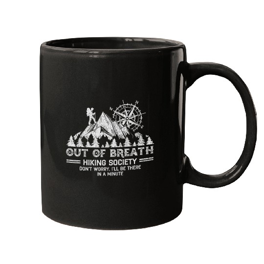 vintages Retro Out Of Breath Hiking Society 1 Mugs