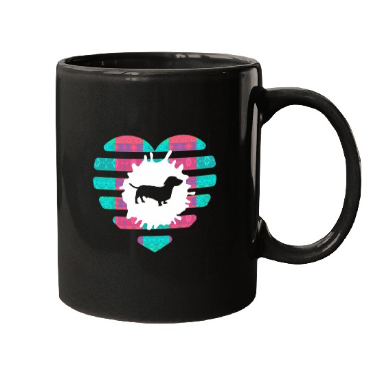 Abstract Dachshund Illustration Mugs