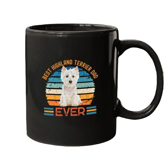 bests Highland Terrier Dad Ever Westie dog Fathers Day tee Mugs