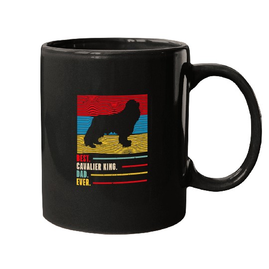 bests Cavalier King Charles Spaniel Dad Ever Retro Dog Gift Mugs