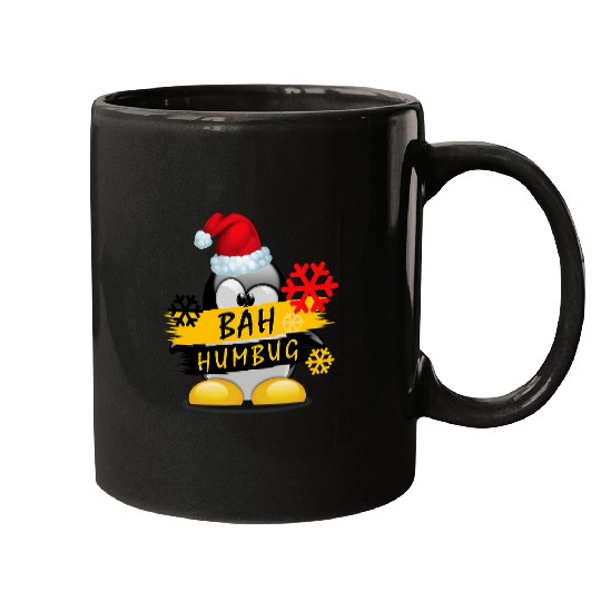 Penguin Pet Black Christmas Tees Funny Penguin Bah Humbug s Mugs