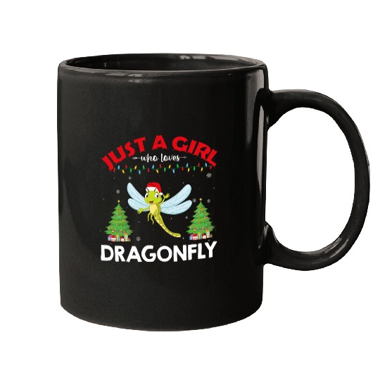 Just A Girl Who Loves Dragonfly Funny Ugly Christmas Sweater Mugs
