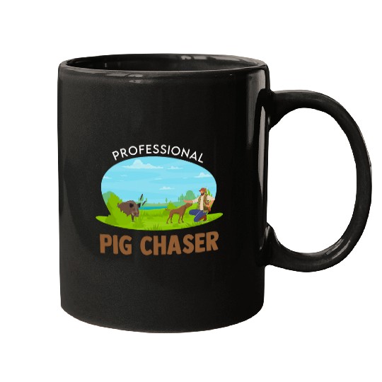 Boar Hunting Pig Chaser Hunting Season Wild Boar Hunter Mugs