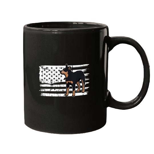 American Flag Red Blue Heeler Gift Australian Cattle Dog Mugs