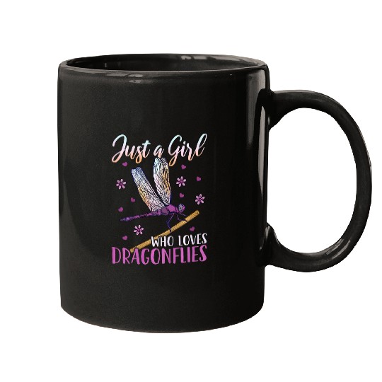 Kids Dragonfly Just a Girl Who Loves Dragonflies Mugs