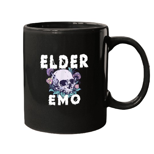 Elder Emo Funny Emo Music Fan Scene Alternative 90s Kids Pun 1 Mugs